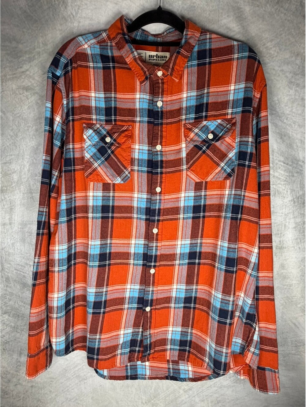 Urban Pipeline Men's Plaid Flannel Button Front Shirt XXL